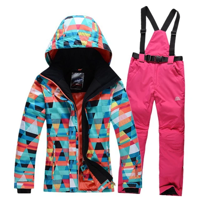 Cheap 2016 Winter Thermal Jacket female ski suit women Women's Ski Suits Ski Jackets and Ski Pants Set Waterproof Windproof 