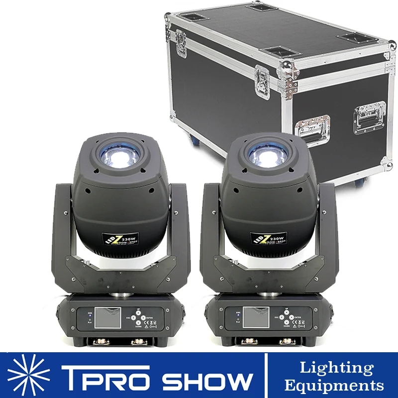 

2Pcs LED Moving Head Beam 230 Stage Light Lyre Beam Spot Light Dmx Flight Case Movinghead Dj LED Light Set Disco Party Lights