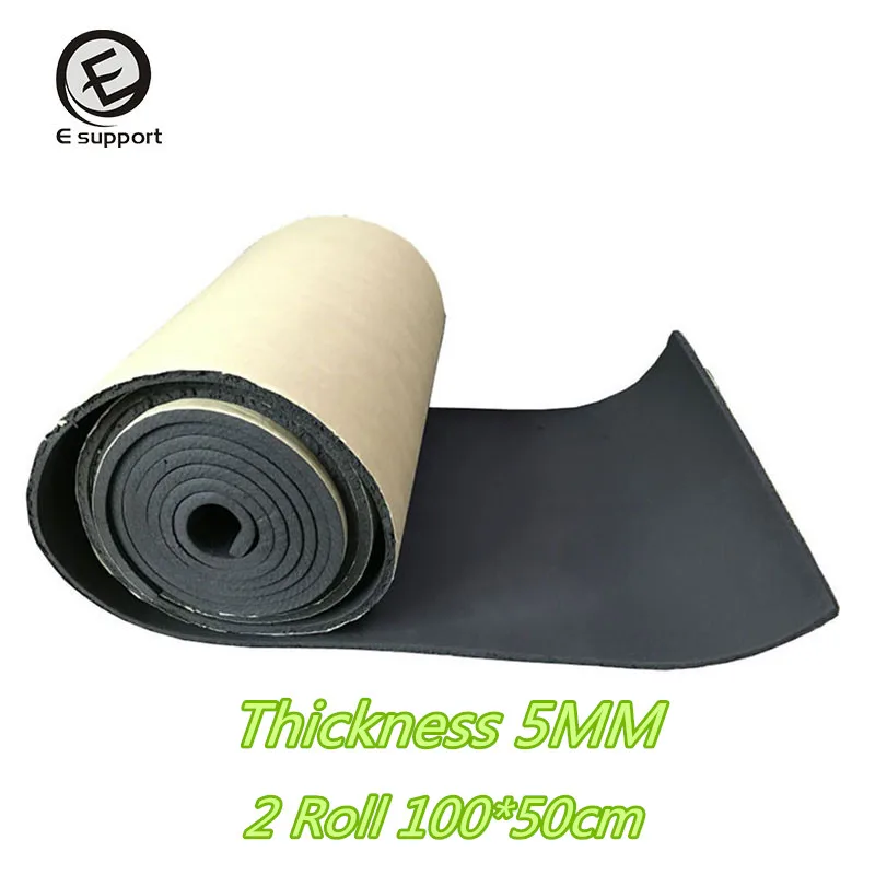 EE support 2Roll Car Sound Proofing Deadening Vehicle Insulation 5mm Closed Cell Foam 100*50cm High quality Auto Accessories Hot