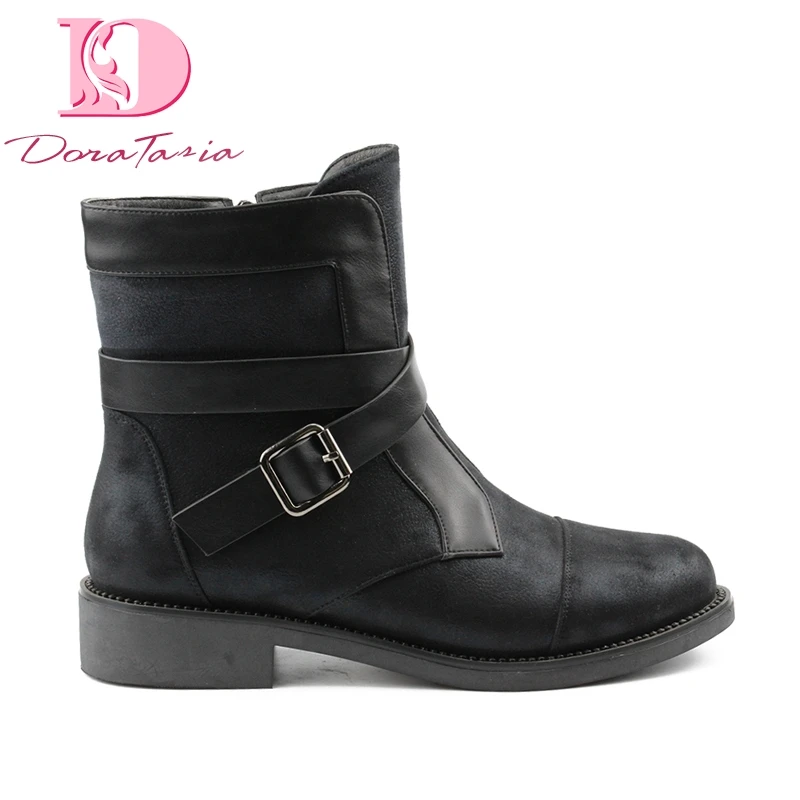 

DoraTasia Plus Size 42 Ins Style Punk Women Shoes Square Heels Ankle Boots Platform Buckles Winter Boots boots