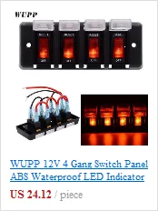 WUPP 12 V 4 панель блока переключателей ABS водонепроницаемый переключатель со светодиодным индикатором панель цепи панель выключателей с наклейкой для автомобиля лодки морской