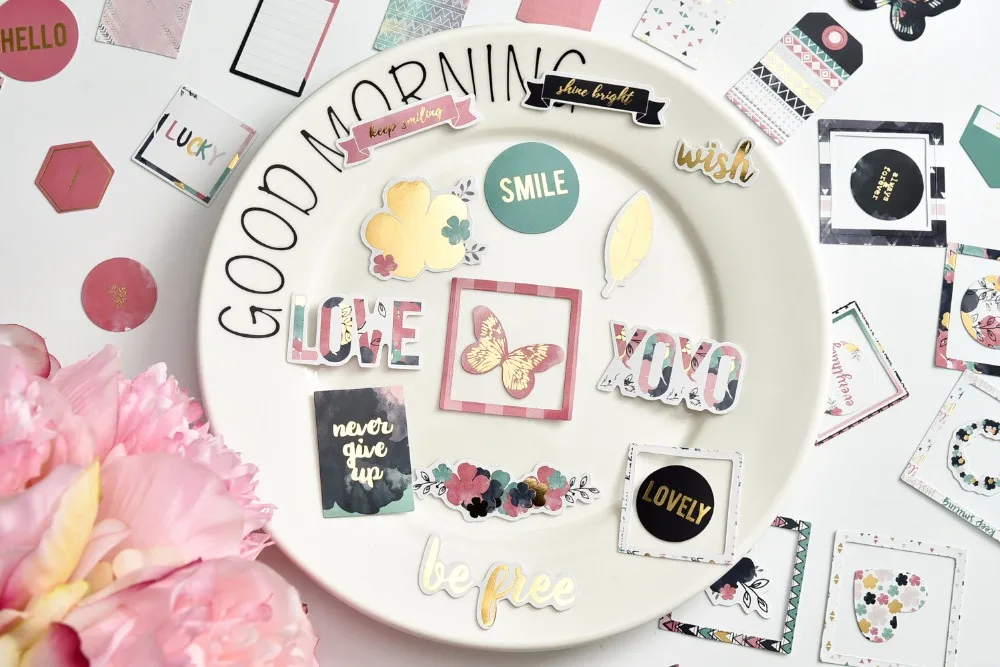 Ksccraft 70pc Never Give Up Cardstock высечки для скрапбукинга Happy planner/Создание карт/Журнал проекта