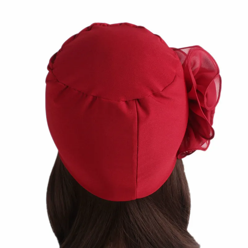 Новая женская красивая Цветочная эластичная чалма Ткань Голова Кепка шапка женские аксессуары для волос мусульманские женские хиджабы Шарф шапка