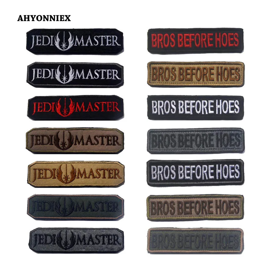 

AHYONNIEX 1PC JEDI MASTER flag Patch BROS BEFORS HOES custom Sew On Clothes Armband Backpack Sticker Badges DIY Applique
