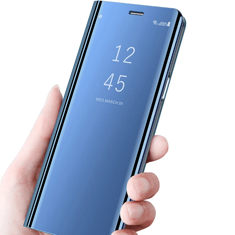 

For Samsung Galaxy S8 S9 Luxury Touch Mirror Smart Flip Stand Case Cover For S8 S9 Plus EU Leather Case Note8 Note9