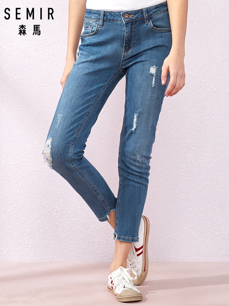 SEMIR 2019 летние новые женские узкие джинсы ноги девять брюки Корейская версия тренд