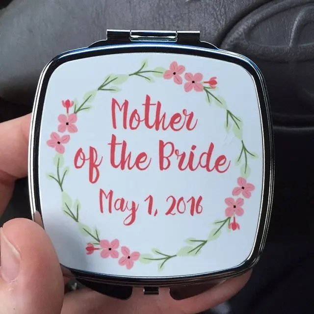 

Customize any text language Wedding mother of the bride grammy mother portable compact mirror gifts bridesmaid proposal gifts