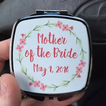 

Customize any text language Wedding mother of the bride grammy mother portable compact mirror gifts bridesmaid proposal gifts