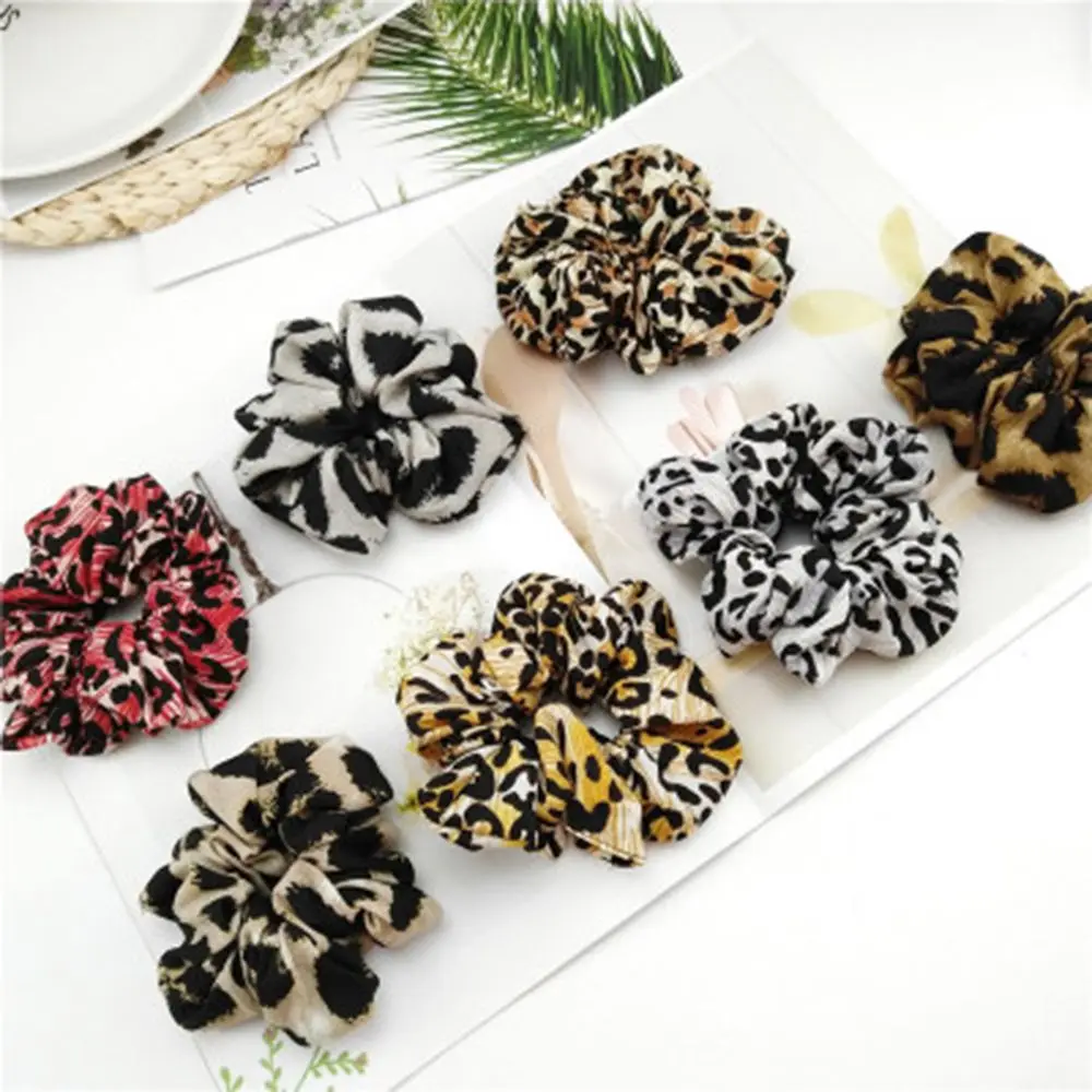 

women's velvet satin chiffon hair Scrunchies Hair Tie Hair Accessories Ponytail Holder leopard glitter strips