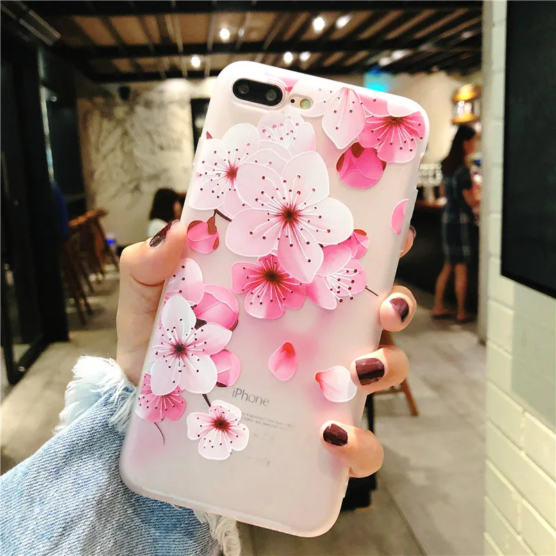 KIP7P1152A_1_Flowers Pattern Soft TPU Case for iPhone 7 Plus