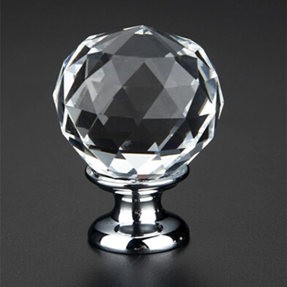 12pcs K9 Clear Crystal Ball Knob Furniture Knobs Kitchen Drawer