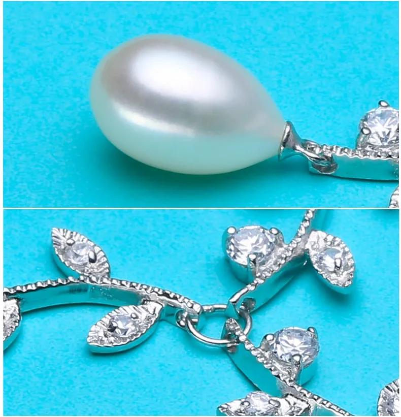 ZHBORUINI жемчужное ожерелье натуральный пресноводный жемчуг колье ожерелье лист кулон 925 стерлингового серебра ювелирные изделия для женщин подарок