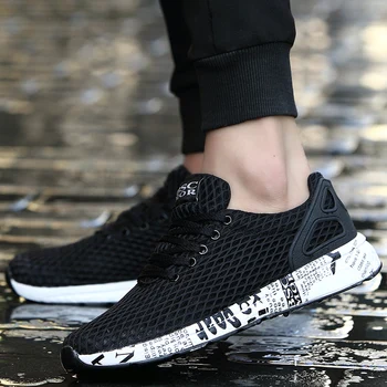 

Eosnyx Air Mesh Breathable Men's Shoes Lace-Up Hollow Out Sneakers Comfortable Casual Shoes beach loafers Footwear Green Grey