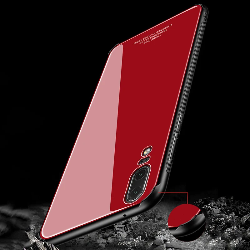 Tempered Glass Case For Huawei P20 Lite Silicone Phone Back Hard Anti-knock Full Protective Pro |