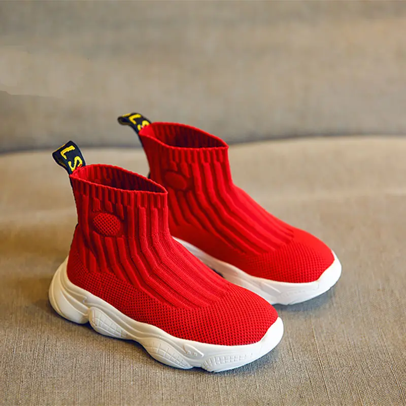 Носки для мальчиков и девочек г. Летние новые модные детские ботинки сетчатая дышащая обувь для малышей Мягкая Нескользящая детская обувь - Цвет: Красный