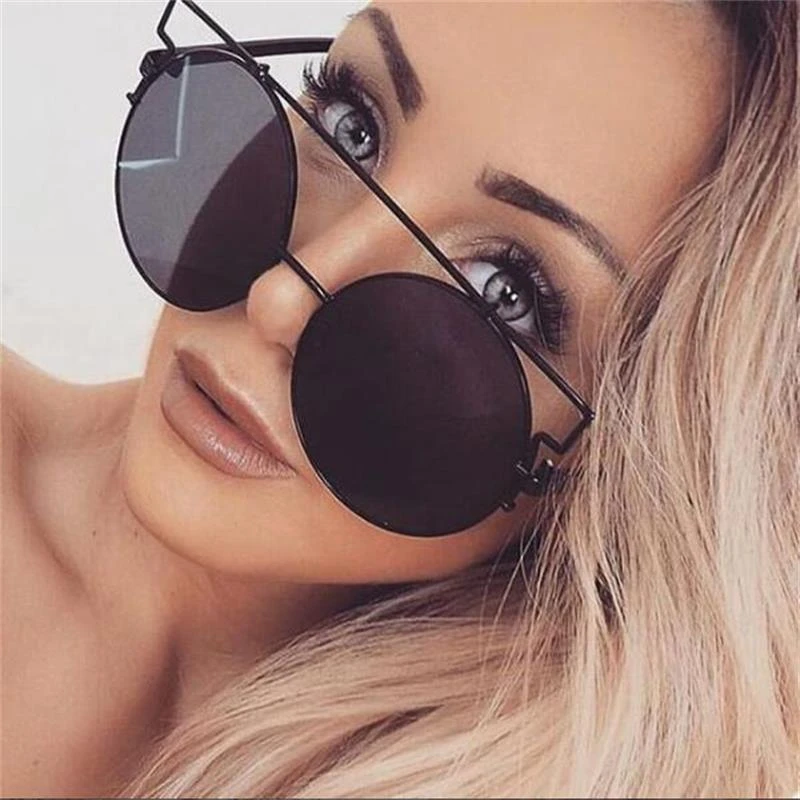 Gafas de sol redondas con montura de Metal para mujer anteojos de sol femeninos con montura de Met Gafas de sol redondas con montura de Metal para mujer anteojos de sol femeninos con montura de Met