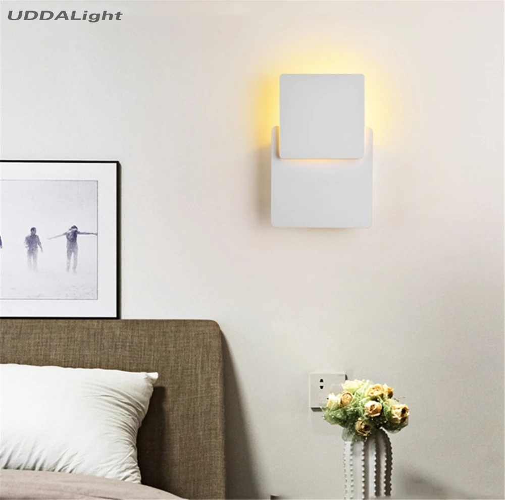 

wall lamps nordic 5W lamp bedroom 360degree ajustable 150mm black white new