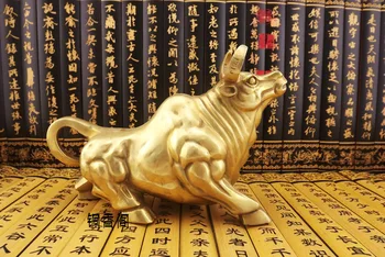 

Old antique Bronze Arts & Crafts Copper cattle decoration zodiac cattle table decoration copper crafts cow lucky