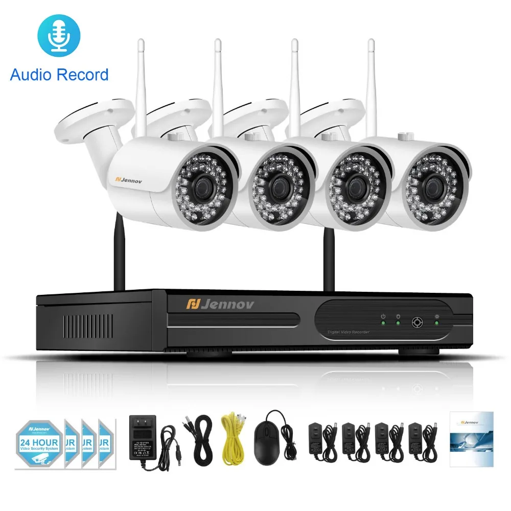 

4CH CCTV Kit 960P 1.3MP Wireless Security IP Camera System With NVR Wifi Video Audio Record Home Outdoor Surveillance Set Camera