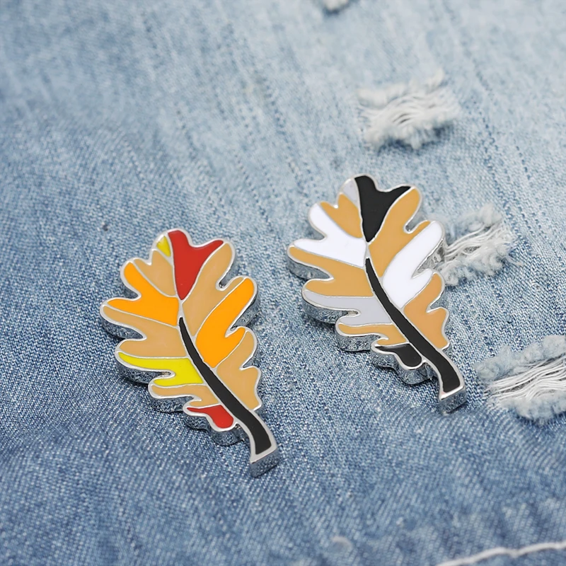 

Plant Leaf Brooch Pins Hard enamel Suit Sweater Collar Lapel Metal Pin Leaves Brooches Accessories