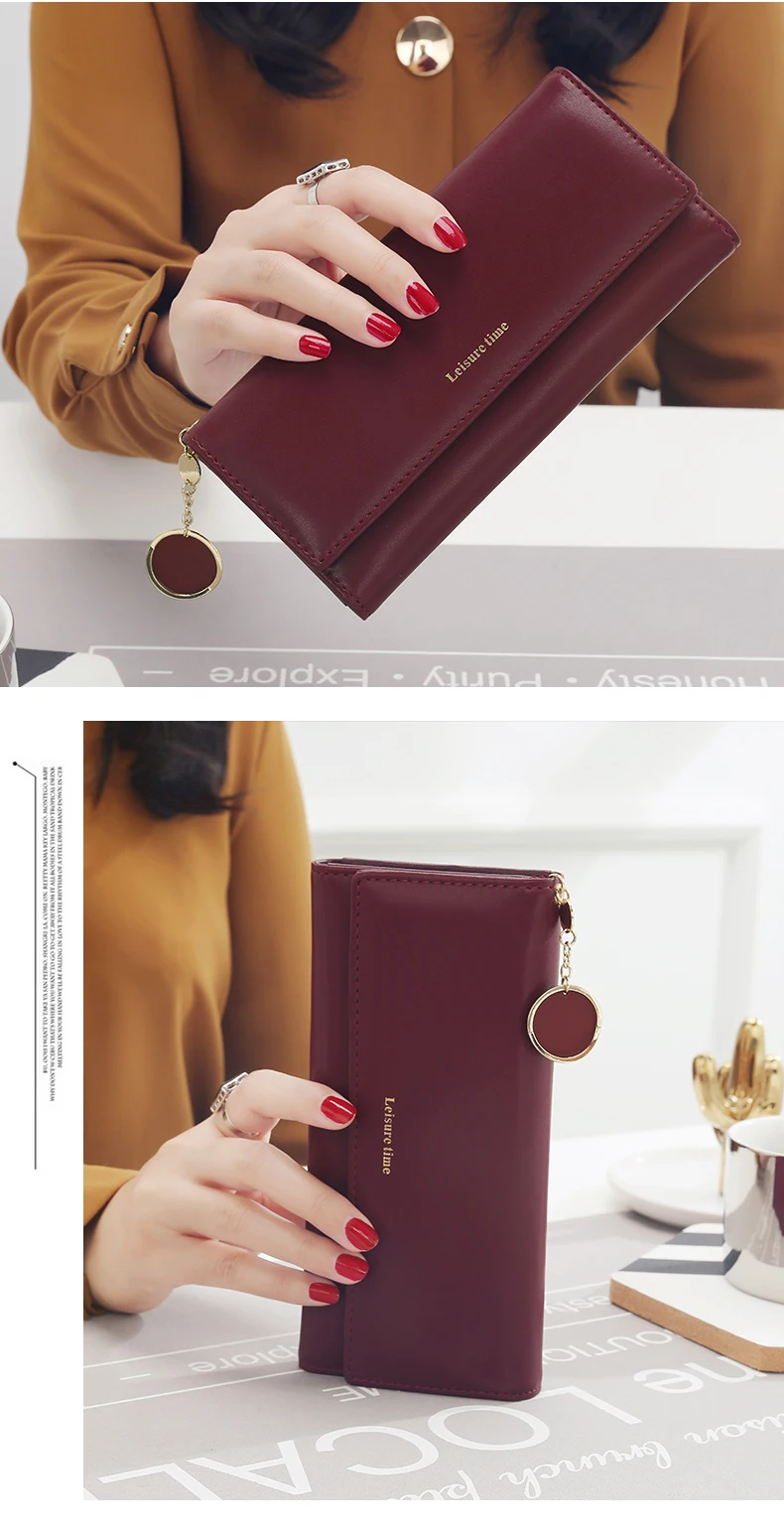 Women Wallets Long Style Multi-functional wallet Purse Fresh PU leather Female Clutch Card Holder