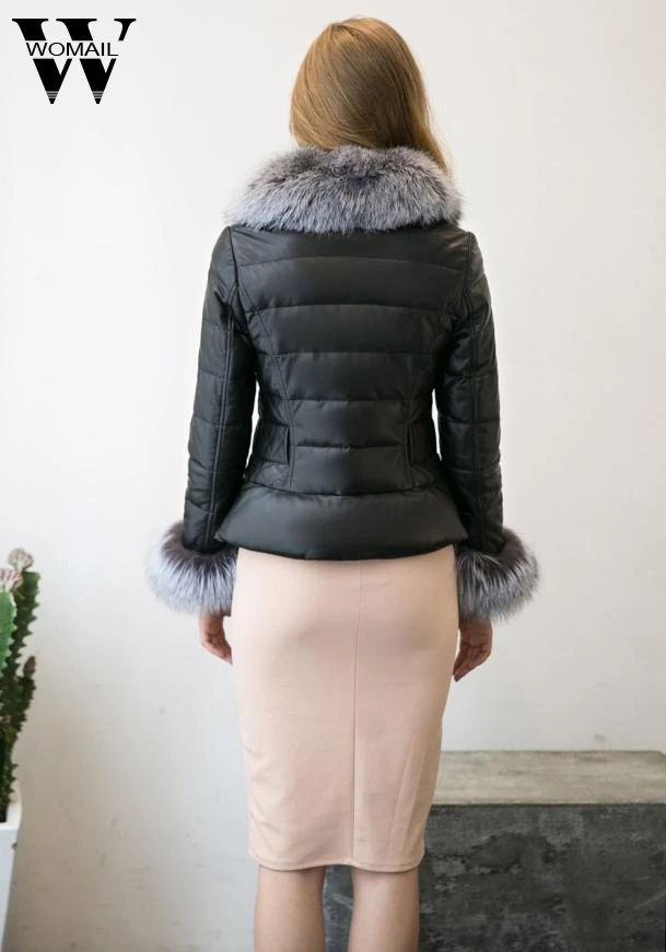 Épais Charmdemon De Cuir Veste Faux D'hiver Fourrure Douce Col En Pu Dr14 Manteau Outwear 8r6ng8Zx