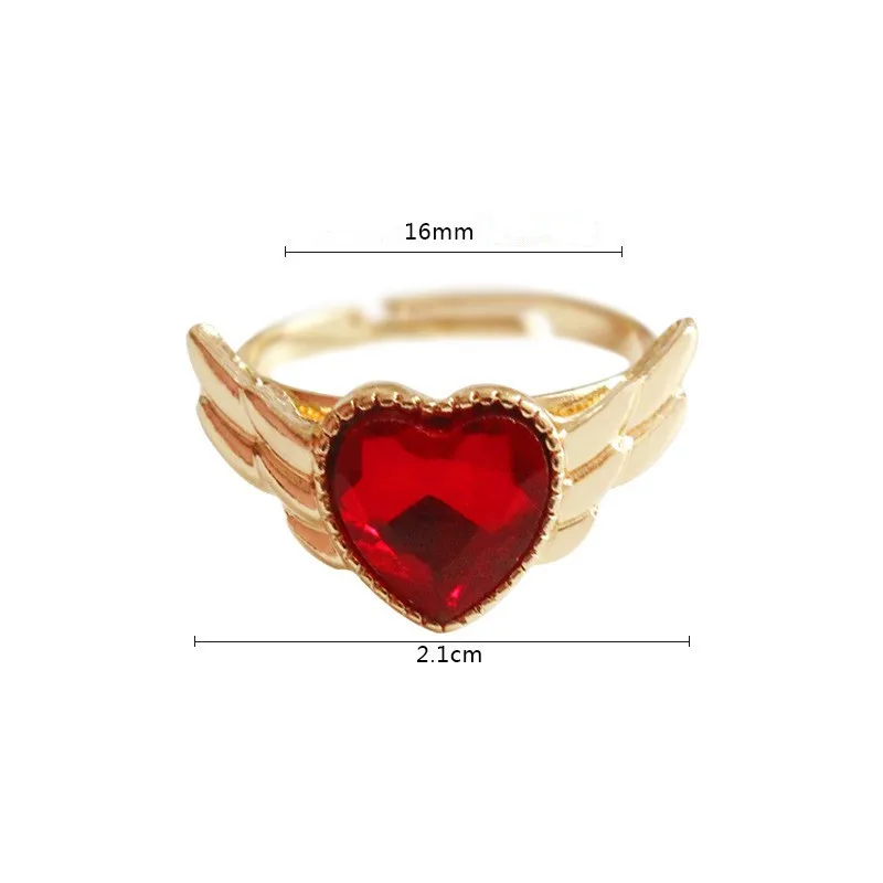 Anime Sailor Moon Wings Heart rings Cosplay accessories prop Adjustable for women girls