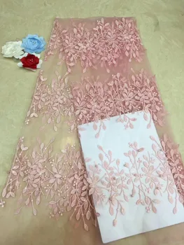 

French Net Lace Fabric 2019 Latest African Lace Fabric With Embroidery Mesh Tulle Lace Fabric High quality Nigerian JXINAP263