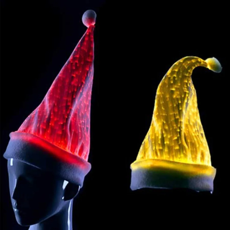 RGB LED lights Christmas Cap LED lighting fiber optic luminous santa