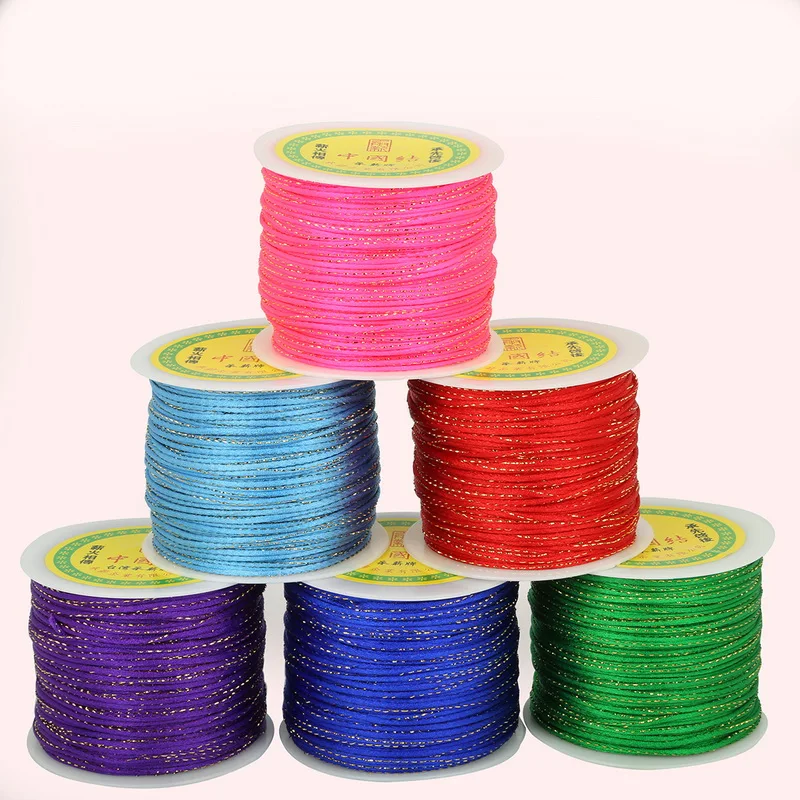 100yard/roll 2mm Korean Silk Cord Chinese Knot Cord Macrame Rope