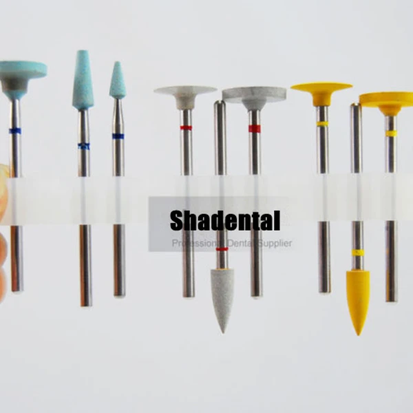 Kit de pulido Dental de Zirconia de diamante de baja velocidad, 9 unids/set, para Emax y