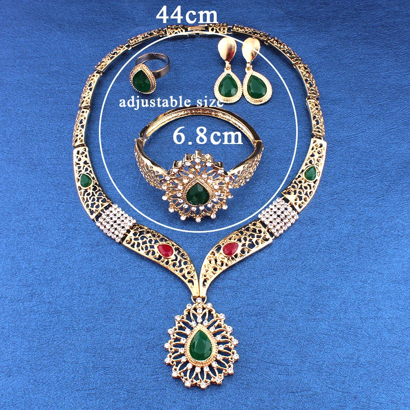 Jiayijiaduo свадебные комплекты украшений для женщин золотого цвета Африка ожерелье серьги браслеты резные массивные капли