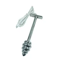 2 sizes for choose Electric shock pleasure thread medical therapy metal anal butt plug dildo vagina electro sex stimulation toys