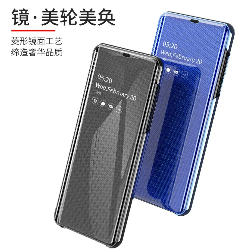 

Mirror Flip Case For Huawei Mate20 Lite Luxury Clear View PU Leather Cover For MATE20lite Smart View Case for mate20 lite