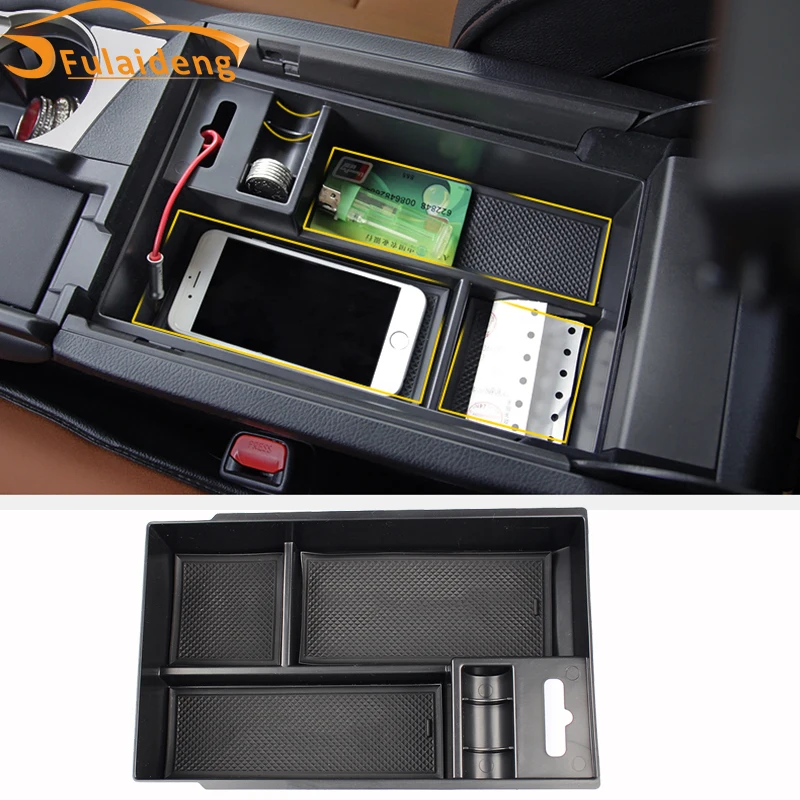 

For Lexus NX200 NX200t NX300h 2015-2018 Car Interior Black Armrest Storage Box Holder Car Styling Accessories
