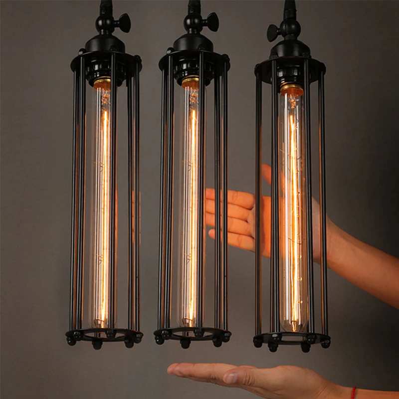 خمر البلد ريترو قلادة أضواء البخار الشرير الصناعية نمط واحد رئيس الممر مطعم مصابيح مع اديسون ضوء لمبة