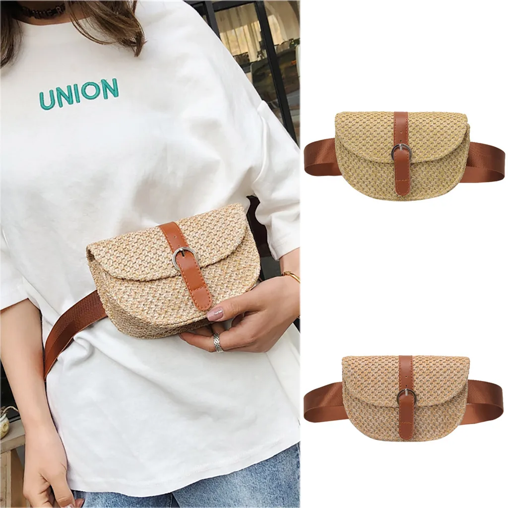 

Coneed Summer Selling Women Weaving Straw Adjustable Shoulder Strap Simple Pure Color Crossbody Bag 2019 Apr16 P40