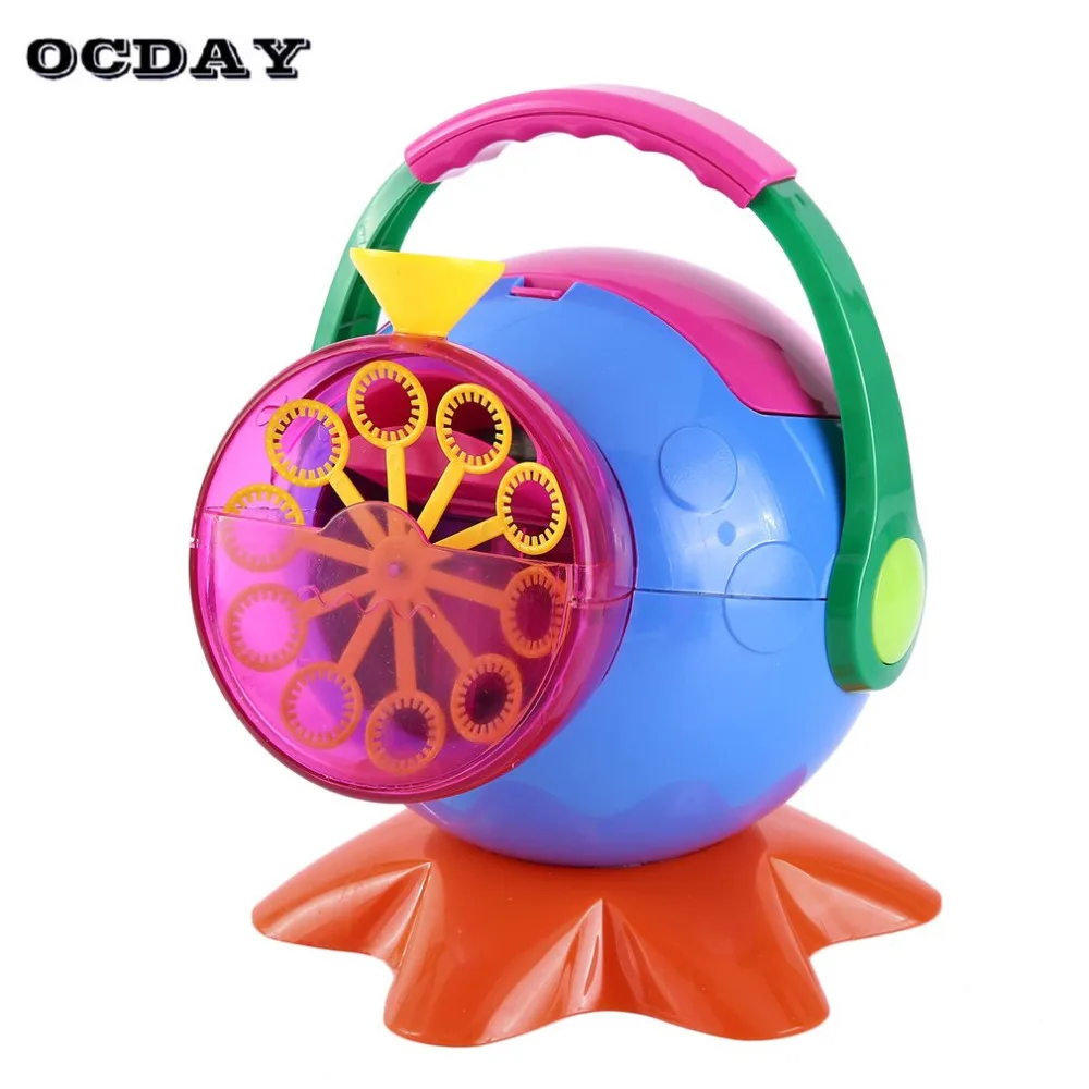 

OCDAY Automatic Big Soap Machine Bubbles Maker Bubble Gun Burbujas Blower Toy for Party Baby Kids Children Outdoor Toys Gift