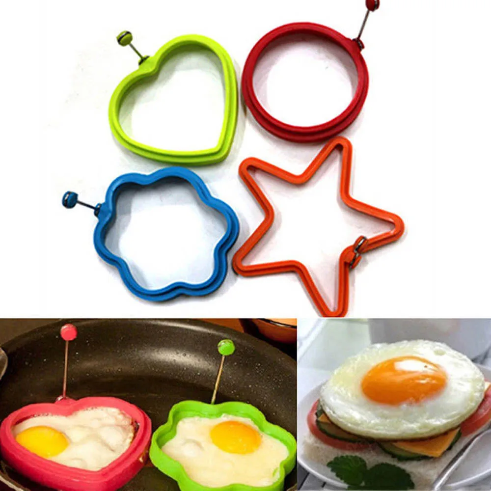 

Silicone Fried Egg Pancake Ring Omelette Fried Egg Roumd Many Shaper Eggs Mould for Cooking Breakfast Frying Pan Oven Kitchen