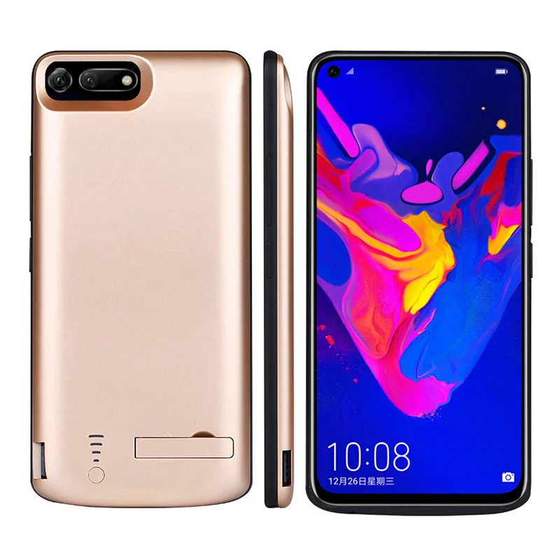 Для huawei honor V20 Батарея чехол 6500 Mah резервного копирования Батарея Зарядное устройство чехол обновления Мощность банк для huawei honor V20 Мощность чехол - Цвет: gold