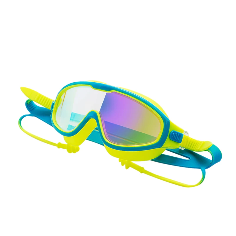 Детские плавательные очки противотуманные плавательные очки силиконовые плавательные очки водонепроницаемые очки для дайвинга с ушками - Цвет: Y