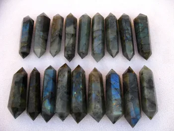 

18 NATURAL Labradorite quartz crystal double point healing