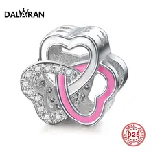 DALARAN, настоящая серебряные бусины 925 пробы, розовые амулеты, подходят для самостоятельного изготовления браслетов, ожерелья для женщин, ювелирные украшения, аксессуары, подарок