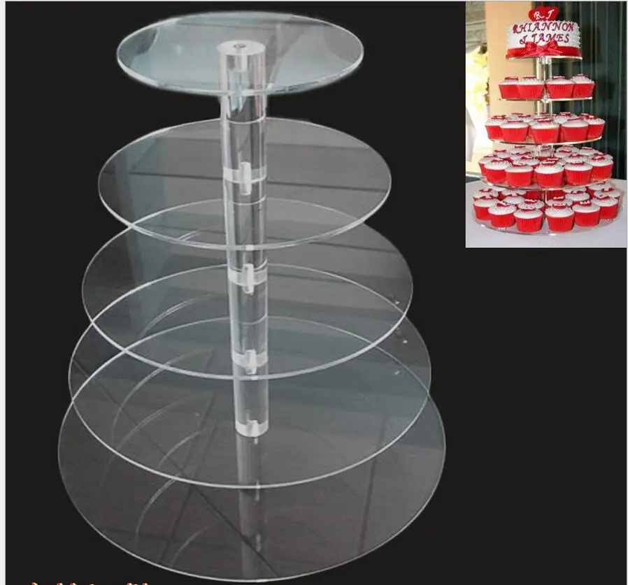 DHL7 Tier Crystal Cupcake Acrylic Stand Wedding Round Cupcakes Stand