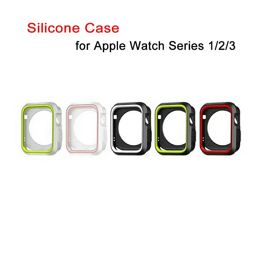 Силиконовый чехол для Apple Watch Case 42 мм 38 мм спортивный ремешок полная Резиновая Защитная крышка оболочка для iWatch Series 3/2/1