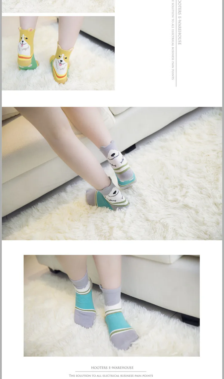 Модные 3D носки для собак Kawaii Мультяшные носки милый щенок Хлопковые женские носки смешные золотые ретривер Хаски бульдог хлопковые носки