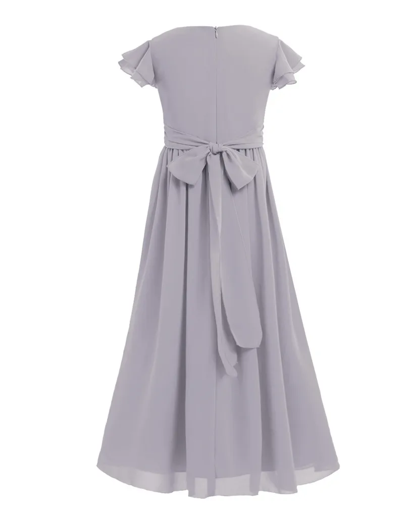 iEFiEL Sleeveless Kids Teenage Flower Girl Dress Floor Length Pageant Wedding Party Formal Occassion Wedding Girls Tulle Dress- HTB1lH cb7fb uJkSndVq6yBkpXas