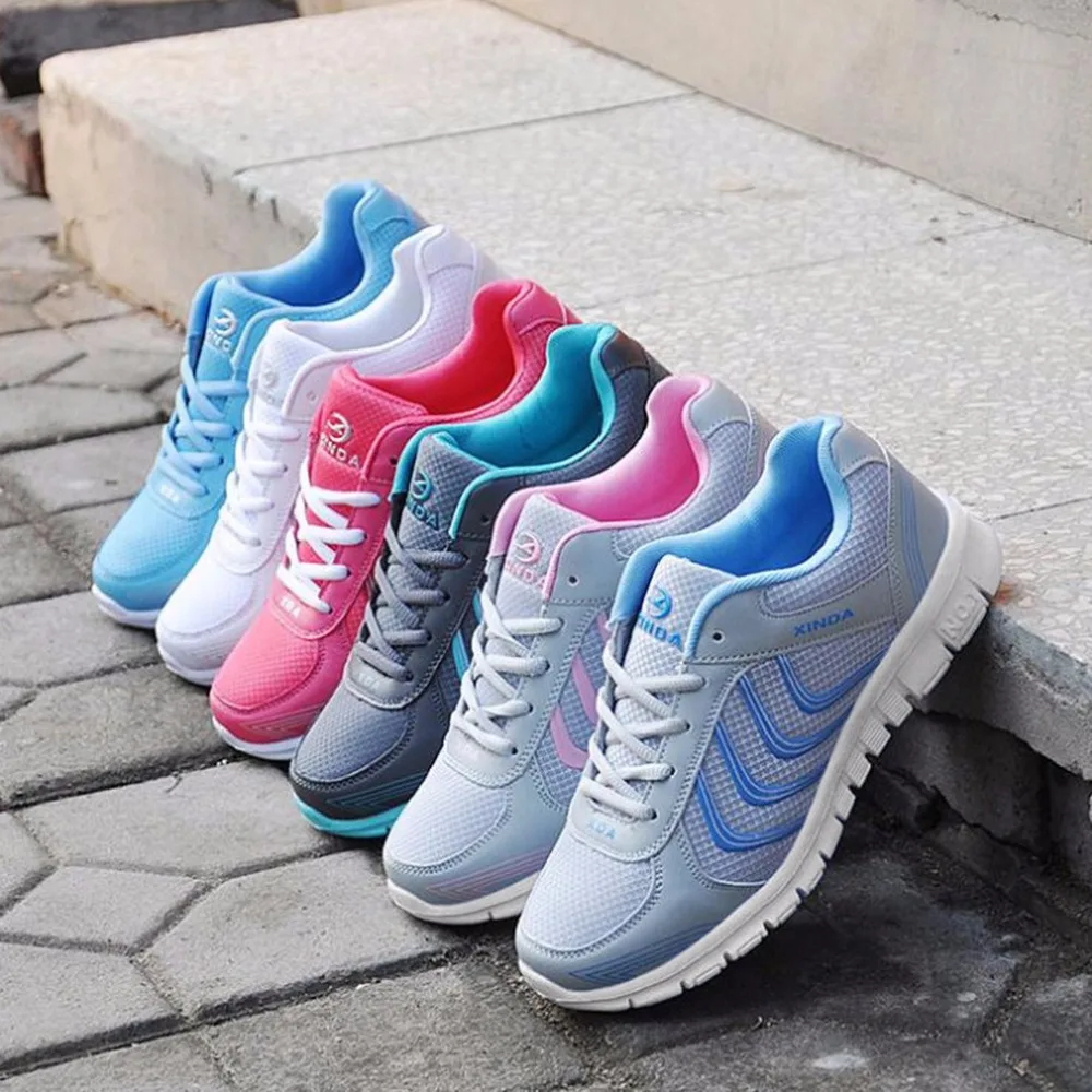 Breathable Mesh Flat Sports Shoes Comfortable Rubber Soles For All