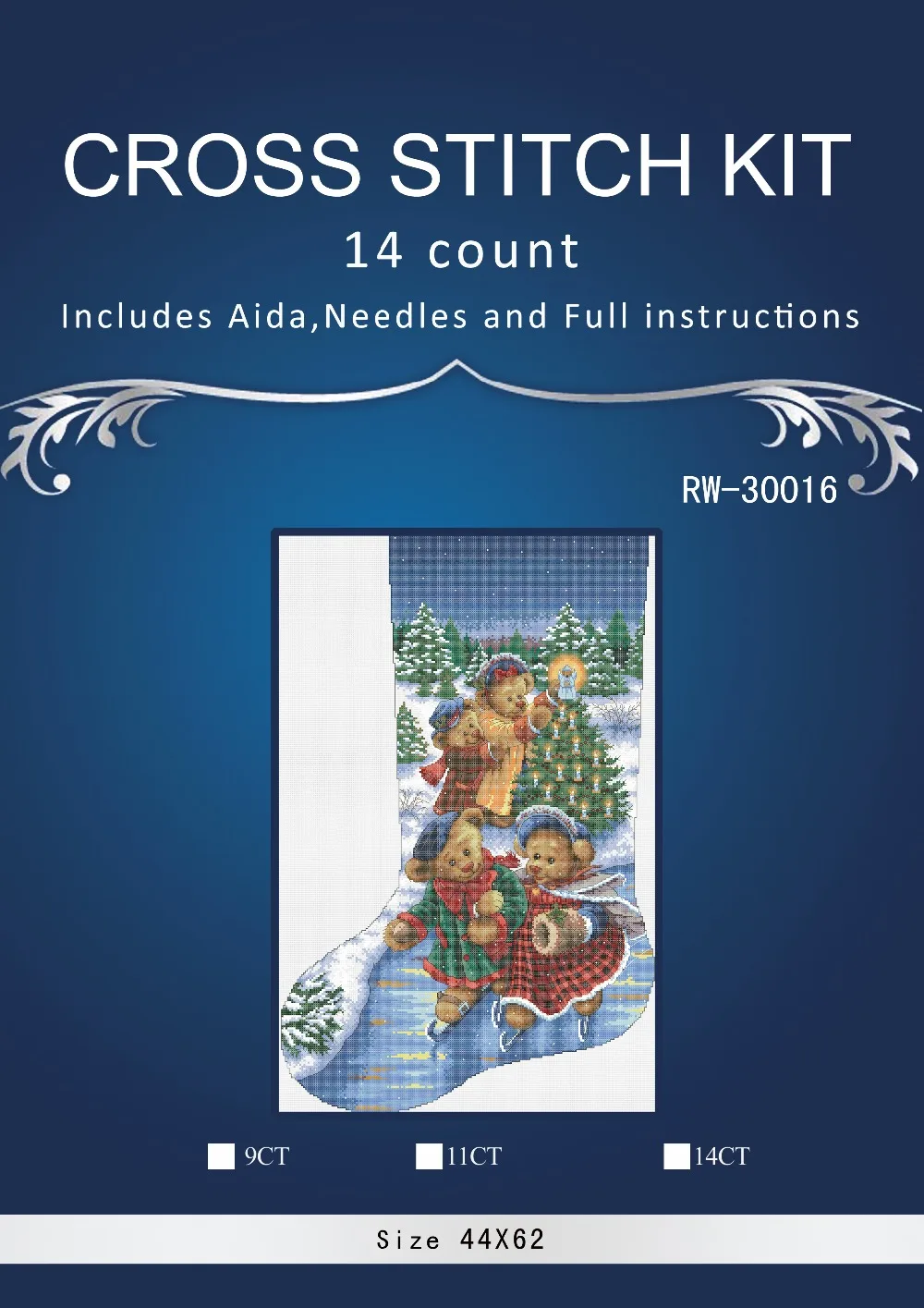 

Top Quality Beautiful Lovely Counted Cross Stitch Kit Christmas Stocking Nicholas Santa Fa8ther Gift dim 0752