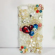 For Iphone 6 6s Case Top Quality Handmade Rhinestone Crystal Diamond Pearls Hard Back Phone Case Cover